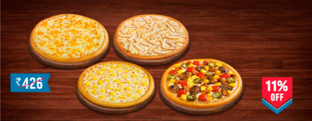 Maaltijd Voor 4 Personen: Veg Pizza Mania Loaded