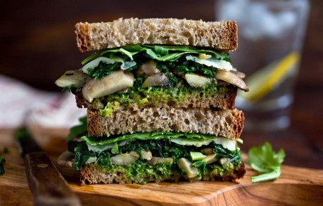 Pesto Mushroom Sandwich