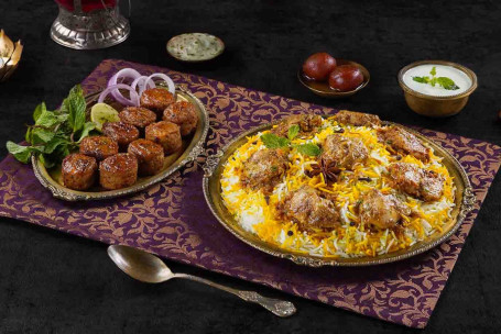 Groepsfeestcombo Met Lazeez Bhuna Murgh Biryani Kefta Kebabs