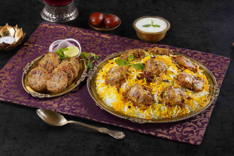 Groepsfeestcombo Met Lazeez Bhuna Murgh Biryani Murgh Koobideh Kebabs