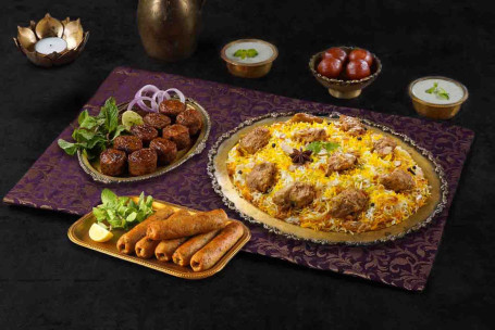 Grand Celebration Combo Met Lazeez Bhuna Murgh Biryani 2 Porties Kebabs