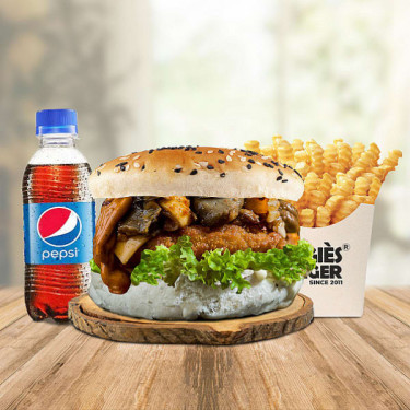 Veg Exotic Burger Fries Pepsi