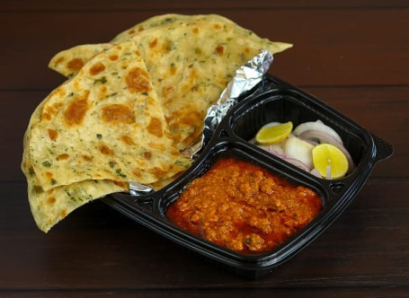 Chicken Keema With 2 Lucknowi Paratha.