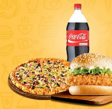 Veg Single Pizza Veg Burger 250Ml Drink