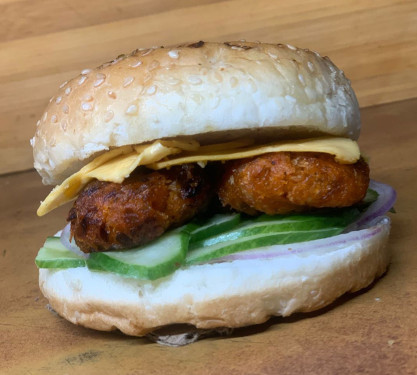 Crispy Manchurian With Cheese Burger