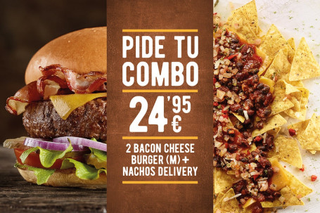 Combo De Nachos Pulled Hamburguesas Cheese Bacon M