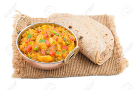 Punjabi Aloo Masala 4 Stuks Boter Tawa Roti