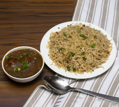 Veg Manchurian Gravy Fried Rice