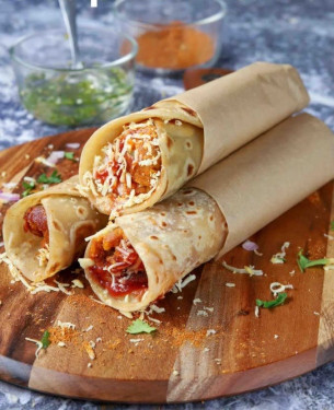 Cheesy Paneer Tikka Kathi Roll