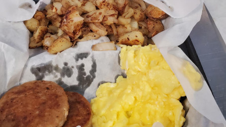 Homestyle Breakfast With Eggs, Fried Potatoes, Toast