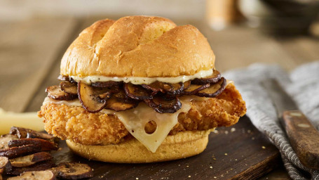 Truffel Champignon Swiss Crispy Chicken Sandwich