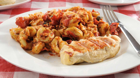 Cheese Tortellini Pasta W Roasted Red Peppers, Artichoke Hearts, Sliced Zucchini