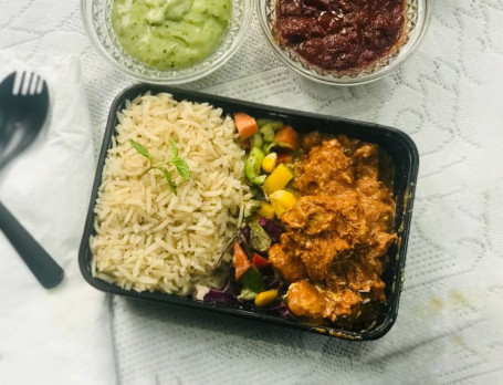 Brown Rice With Chicken Masala Gravy