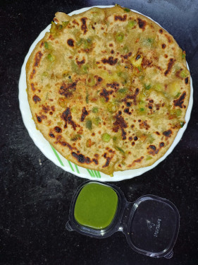 2 Mix Veg Paratha Served With Chutney