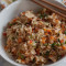 Burnt Garlic Veg Fried Rice With Schezwan Dip