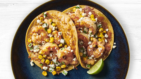 Mexican Street Corn Shrimp Two Taco Plate