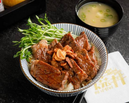 美國嫩肩牛排丼 American Top Blade Steak Don