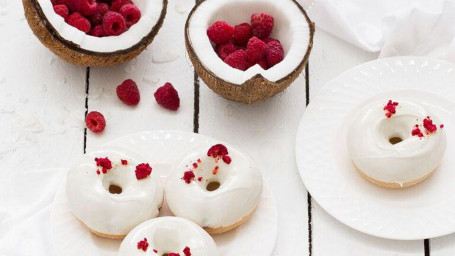 Raspberry White Choc Donut Gf