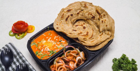 Butter Paneer Masala With Bread Rice And Salad