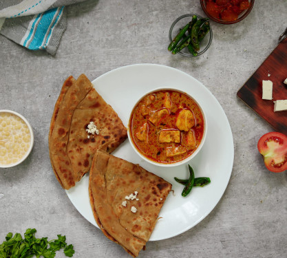 Paneer Paratha Paneer Sabzi Raita Pickle