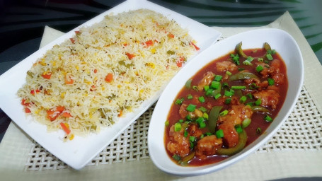 Mixed Fried Rice+Chilli Chicken Gravy (4Pcs)