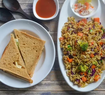 Brown Rice Bowl With Veg Sandwich