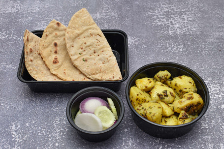 Aloo Jeera With Choice Of Rotis Salad