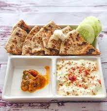 2 Paneer Paratha Pickle Butter Curde