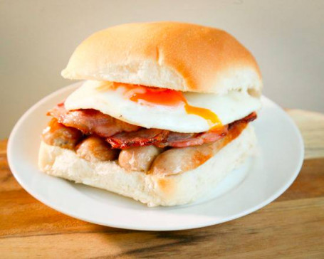 Bacon, Sausage And Fried Egg Cob