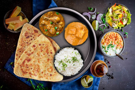 Kadhai Chicken And Shahi Paneer Thali