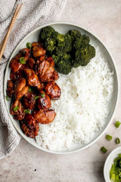 Teriyaki Chicken With Plain Rice Combo(650 Ml Bowl)