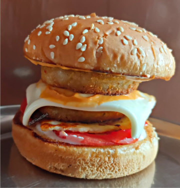 Double Tikki Burger With Cheese Slice