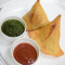 Punjabi Style Samosa [2 Pieces] With Mint And Jaggery Sauce