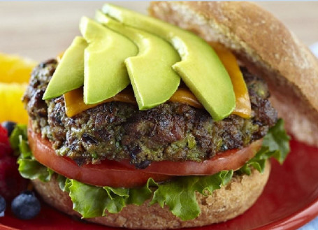 Vegetarian Burger And Chips