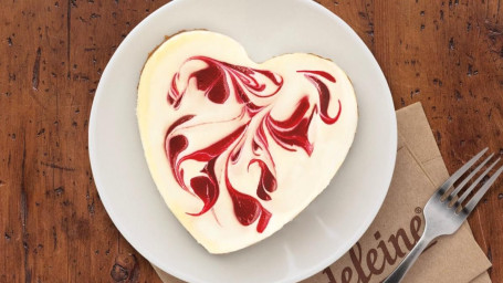 Raspberry Swirl Heart-Shaped Cheesecake