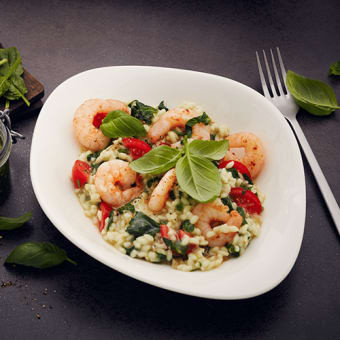 Lemon Risotto Met Shrimp En Spinach