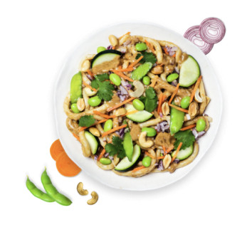 Veganistische Pinda Udon Noedels