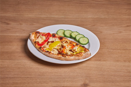 Kinderkip, Geroosterde Paprika, Balsamico-Uienpizza