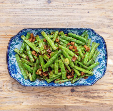 Gàn Biǎn Sì Jì Dòu Pèi Ròu Suì Stir Fried Local Green Beans With Minced Pork