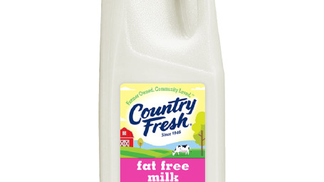 Country Fresh Fat-Free Milk Plastic Half Gallon