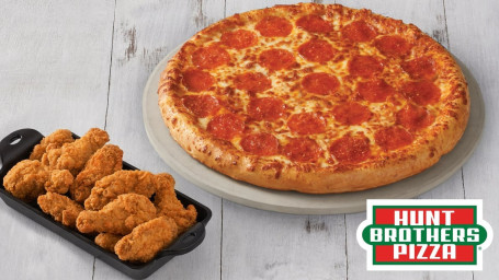 Combo #1 12 Whole Pizza Double Wings