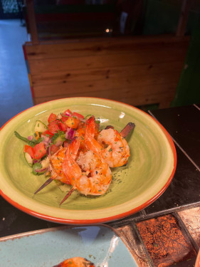 Flame Grilled King Prawns Skewer