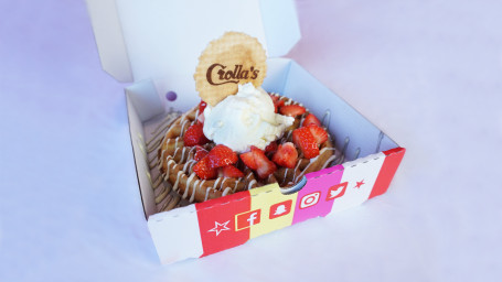 White Chocolate And Strawberry Waffle