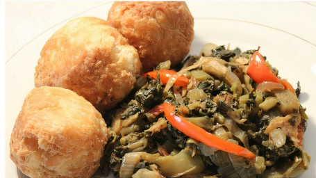 Callaloo And Fried Dumplings