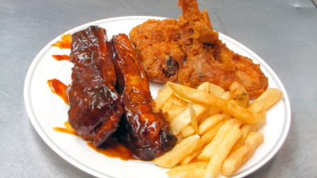 2 Wings, 2 Ribs Fries