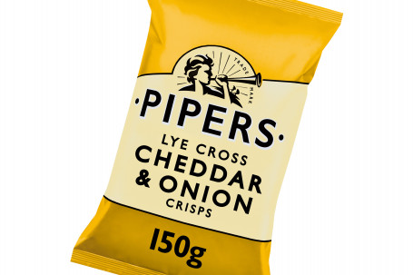 Pipers Cheddar Onion 150G