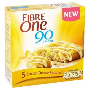 Fiber One 90 Calorie Citroenmotregen Vierkantjes 5X24G