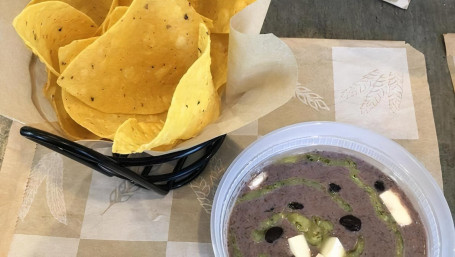 Black Bean Hummus With Tortilla Chips (Beans,Queso Fresco,Salsa Verde) (1)