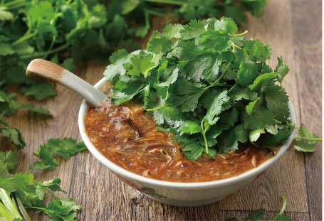 Yán Suī Huǒ Yā Chì Block 18 Chinese Parsley Faux Shark's Fin Soup With Shredded Duck