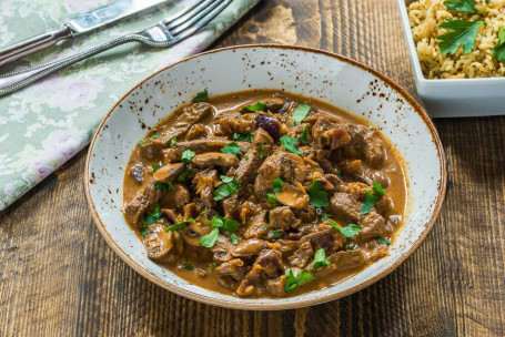 Beef Fillet Stroganoff Style With Mashed Potatoea